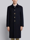 THOM BROWNE THOM BROWNE 背部中央三色条纹宽松小方领大衣,MOU540A0356412559313