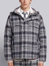 THOM BROWNE THOM BROWNE THOM BROWNE TARTAN DOWN-FILLED HAIRY MOHAIR TECH JACKET,MJD021X0356712559267