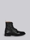 Thom Browne Black Classic Wingtip Rubber Sole Boots In Black