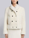 THOM BROWNE THOM BROWNE HIGH-BREAK BELTED SPORT COAT IN DYED SHEARLING,FBC455A0282112706466