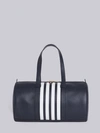 THOM BROWNE THOM BROWNE UNSTRUCTURED GYM BAG WITH CONTRAST 4-BAR STRIPE IN PEBBLE GRAIN & CALF LEATHER,MAG111A0019812550119