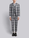 Thom Browne Exclusive Tartan Wool-blend Three-piece Suit In Grey