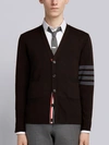 Thom Browne 4-bar Milano Stitch Cardigan In Brown
