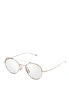 THOM BROWNE THOM BROWNE EYEWEAR WHITE GOLD & SILVER GLASSES,TBX9120113270590