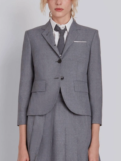 Thom Browne Medium Grey School Uniform Plain Weave High Armhole Single Breasted Sport Coat
