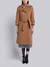 THOM BROWNE THOM BROWNE CAMEL HAIR DOUBLE-BREASTED TRENCH COAT,FOC308A0092112706478
