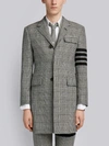 THOM BROWNE THOM BROWNE 4-BAR PRINCE OF WALES CHECK WOOL HIGH-ARMHOLE CHESTERFIELD OVERCOAT,MOC774A0006012706699