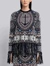 THOM BROWNE THOM BROWNE BOXY PULLOVER WITH ANCHOR FAIR ISLE JACQUARD IN WOOL AND POLY KNIT,FKA179A0406812706442