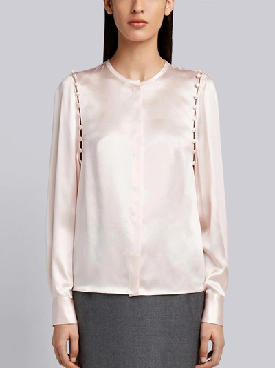 Thom Browne Bridal Button Silk Blouse - Pink