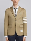 THOM BROWNE CAMEL COTTON TWILL 4-BAR UNCONSTRUCTED CLASSIC JACKET,MJU490A0378812706654