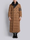 THOM BROWNE THOM BROWNE 4-BAR FUR COLLAR CAMEL CHESTERFIELD,MOD027X0403712706708