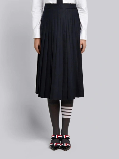 Thom Browne School Uniform Pleated Skirt In Blue