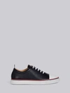 Thom Browne Straight Toe Cap Leather Trainer In Blue