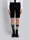 THOM BROWNE THOM BROWNE SEAMED ELASTIC STRIPE SKINNY WOOL SHORTS,MTC082A0089112706734