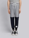 Thom Browne Bicolor Half-and-half Ripstop Sweatpants In Grey
