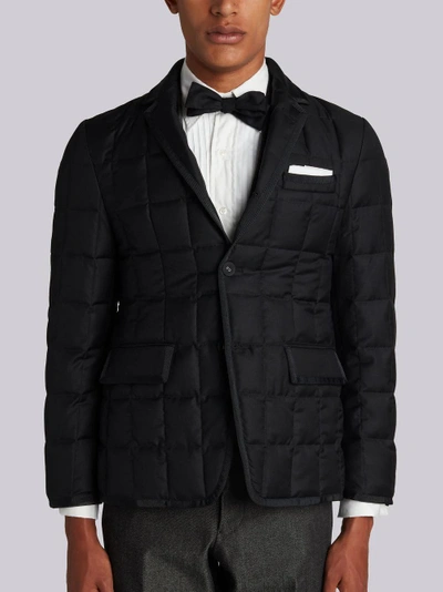 Thom Browne Quilted Down Super 130s Sport Coat In Black