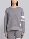 THOM BROWNE THOM BROWNE ENGINEERED 4-BAR STRIPE CREWNECK SWEATSHIRT IN DOUBLE FACE CASHMERE,FJT024A0388412706408