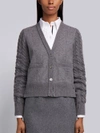 THOM BROWNE THOM BROWNE CABLE KNIT V-NECK CARDIGAN,FJT043A0246312856498
