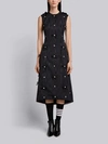 THOM BROWNE THOM BROWNE SLEEVELESS BOW APPLIQUE SILK DRESS,FDS818A0380912706345