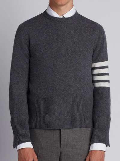 Thom Browne 4-bar Cashmere Pullover In Grey