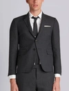 THOM BROWNE DARK GREY 2-PLY FRESCO HIGH ARMHOLE SUIT,MSC159A0047312516914