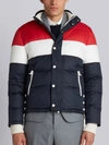 THOM BROWNE THREE PANEL DOWNFILLED FUNNEL COLLAR SKI JACKET IN MINI RIPSTOP,MJD006X0250412305413