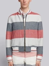 THOM BROWNE THOM BROWNE REVERSIBLE RUGBY STRIPE MELTON WOOL BLOUSON BOMBER,MJO028A0357212559276