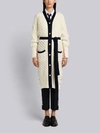 THOM BROWNE THOM BROWNE LONG CABLE KNIT V-NECK CARDIGAN COAT,FKJ012G0027812706461