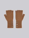 THOM BROWNE THOM BROWNE FINGERLESS GLOVES IN CAMEL HAIR,MKG007C0431712559703