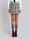THOM BROWNE THOM BROWNE FRONT-BUTTONED REFLECTIVE TWEED MINI SKIRT,FGC442T0395612706547