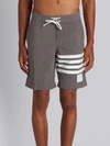 THOM BROWNE THOM BROWNE BOARD SHORT WITH PRINTED 4-BAR IN GREY BRUSHED FINISH SWIM TECH,MTU173E0244612218007