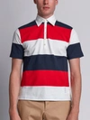 THOM BROWNE THOM BROWNE BICOLOR RUGBY STRIPE POLO,MJP033A0221212277308