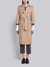 THOM BROWNE THOM BROWNE REFLECTIVE TECH DOUBLE-BREASTED TRENCH COAT,FOC308U0357312706479