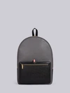 THOM BROWNE THOM BROWNE COLORBLOCKED UNSTRUCTURED BACKPACK IN PEBBLE & CALF LEATHER,MAG137A0019812706511