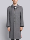 THOM BROWNE THOM BROWNE CENTER-BACK STRIPE UNCONSTRUCTED RELAXED FIT BAL COLLAR OVERCOAT,MOU540A0356412559312