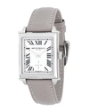 BRUNO MAGLI SILVERTONE STAINLESS STEEL AND LEATHER STRAP WATCH,842106108460