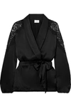 CAMI NYC THE KIMBERLY LACE-TRIMMED SILK-CHARMEUSE JACKET