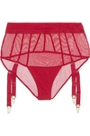 ADINA REAY FRAN SUSPENDER STRETCH-TULLE BRIEFS