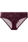 STELLA MCCARTNEY JULIA JUGGLING SATIN-TRIMMED STRETCH-LACE AND TULLE BRIEFS