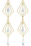 MERCEDES SALAZAR GOLD-PLATED CRYSTAL EARRINGS