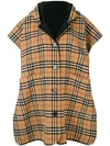 BURBERRY REVERSIBLE VINTAGE CHECK HOODED PONCHO