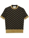 Gucci Metallic Intarsia Wool-blend Sweater In Black