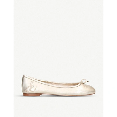 Sam Edelman Felicia Leather Ballet Flats In Gold