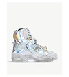 MAISON MARGIELA CHUNKY IRIDESCENT DISTRESSED LEATHER HIGH-TOP TRAINERS