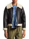 3.1 PHILLIP LIM / フィリップ リム Dolman Aviator Style Shearling-Trim Leather Jacket