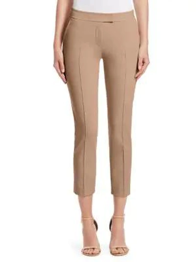 Akris Punto Frankie Straight-leg Cotton-stretch Cropped Pants In Beige