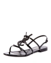 Saint Laurent Black Patent Cassandra Open Sandals