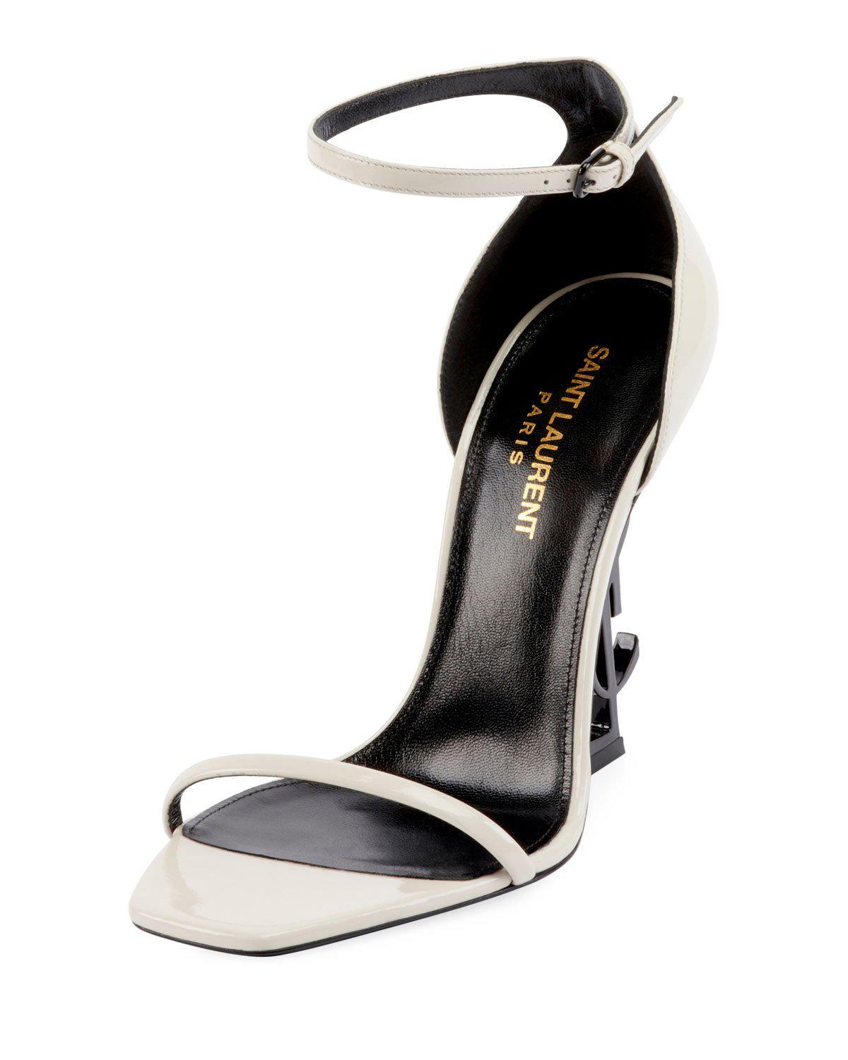 ysl high heels white