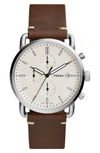 FOSSIL THE COMMUTER CHRONOGRAPH LEATHER STRAP WATCH, 42MM,FS5402