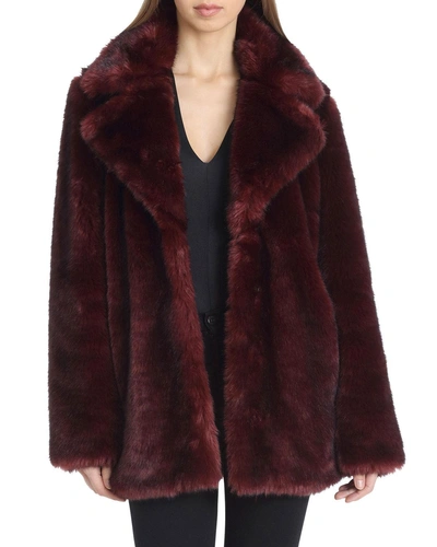Avec Les Filles Faux-fur Oversized Coat In Burgundy | ModeSens